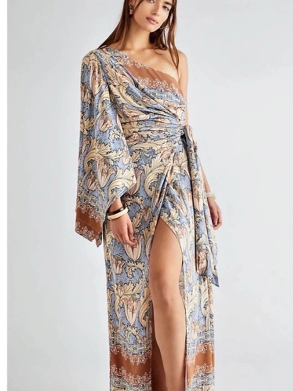 Free People Pardon My French Maxi Dress Floral One-Shoulder Size XS
